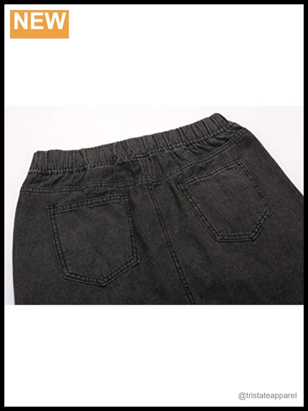 Retro Elastic High Waist Frayed A-Line Maxi Denim Skirt with Pockets